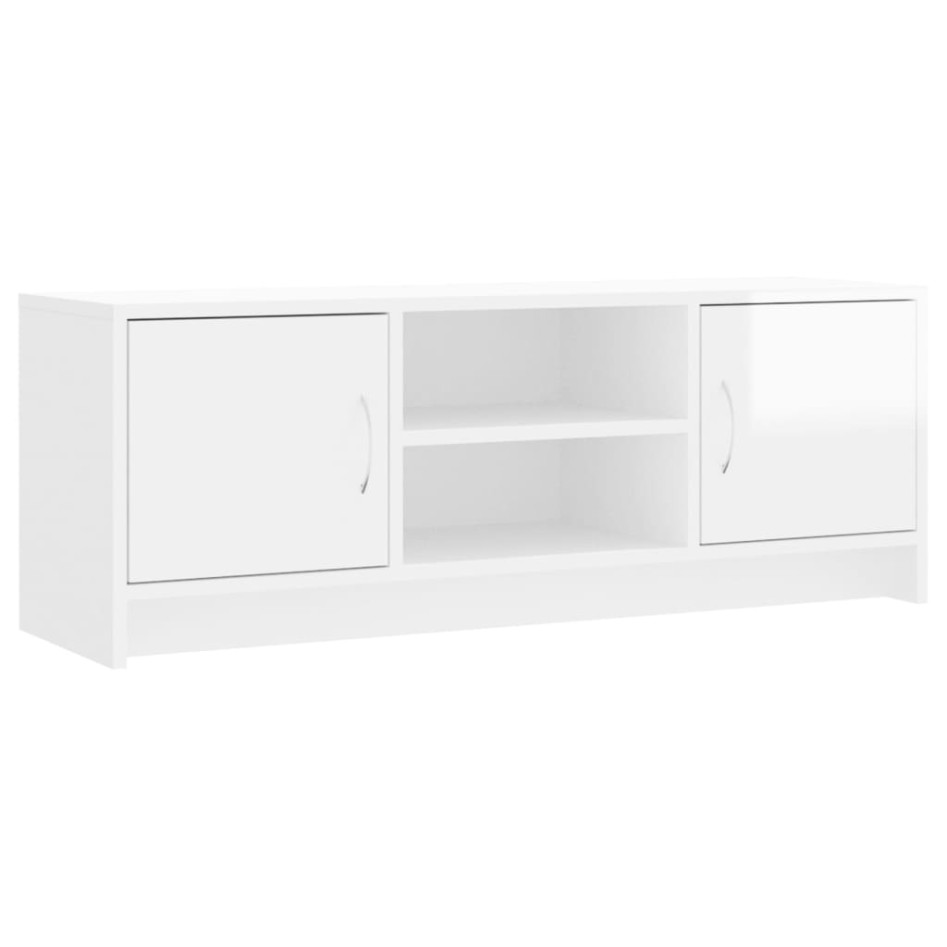 Mueble de TV madera de ingeniería blanco brillo 102x30x37,5