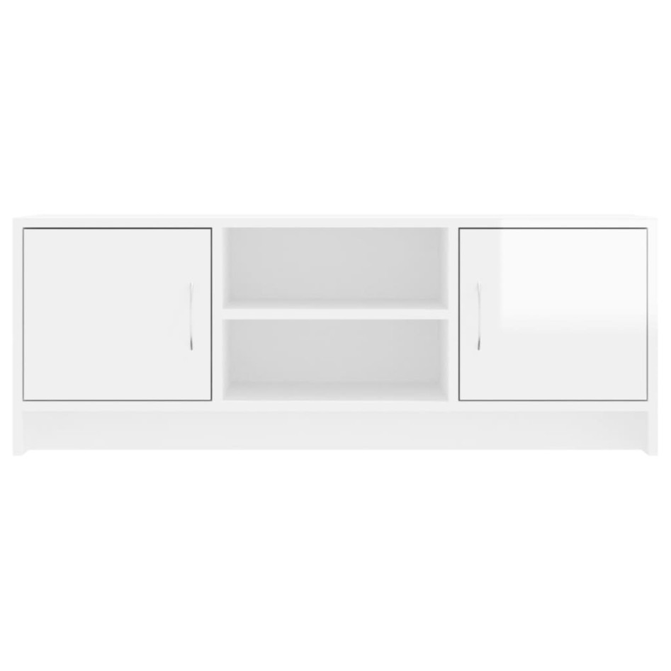 Mueble de TV madera de ingeniería blanco brillo 102x30x37,5