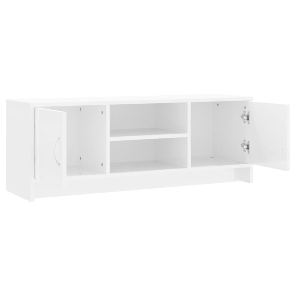 Mueble de TV madera de ingeniería blanco brillo 102x30x37,5