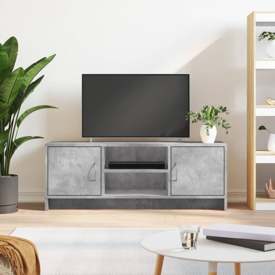 Mueble de TV madera de ingeniería gris hormigón 102x30x37,5