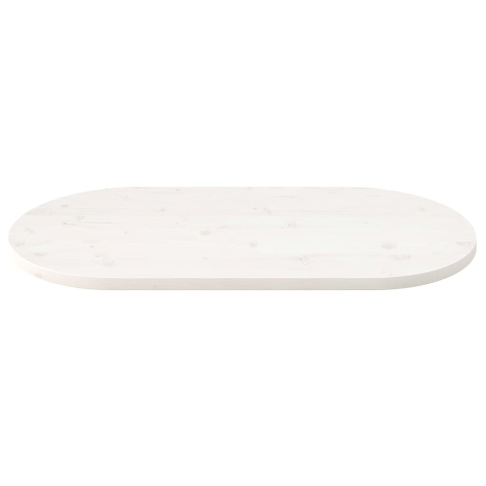 Tablero de mesa ovalado madera maciza pino blanco 90x45x2,5