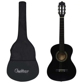 Guitarra clásica principiante y niño con funda negro 1/2