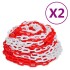 Cadenas de advertencia 2 unidades plástico rojo y blanco 30
