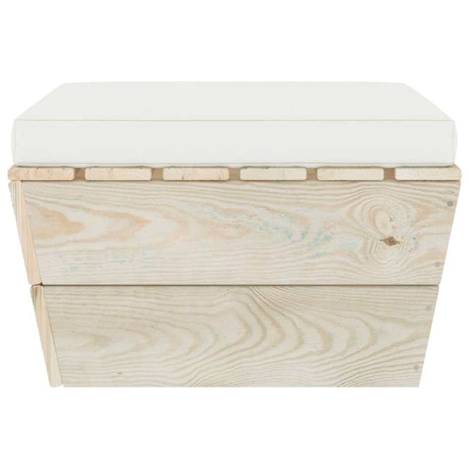 Otomana de palets de jardín con cojín madera abeto