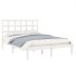 Estructura de cama de madera maciza de pino blanca 160x200
