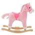 Caballito balancín de peluche rosa 65x32x58