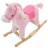 Caballito balancín de peluche rosa 65x32x58