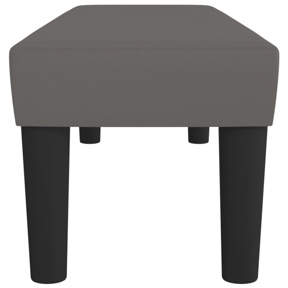 Banco de cuero sintético gris 100x30x30
