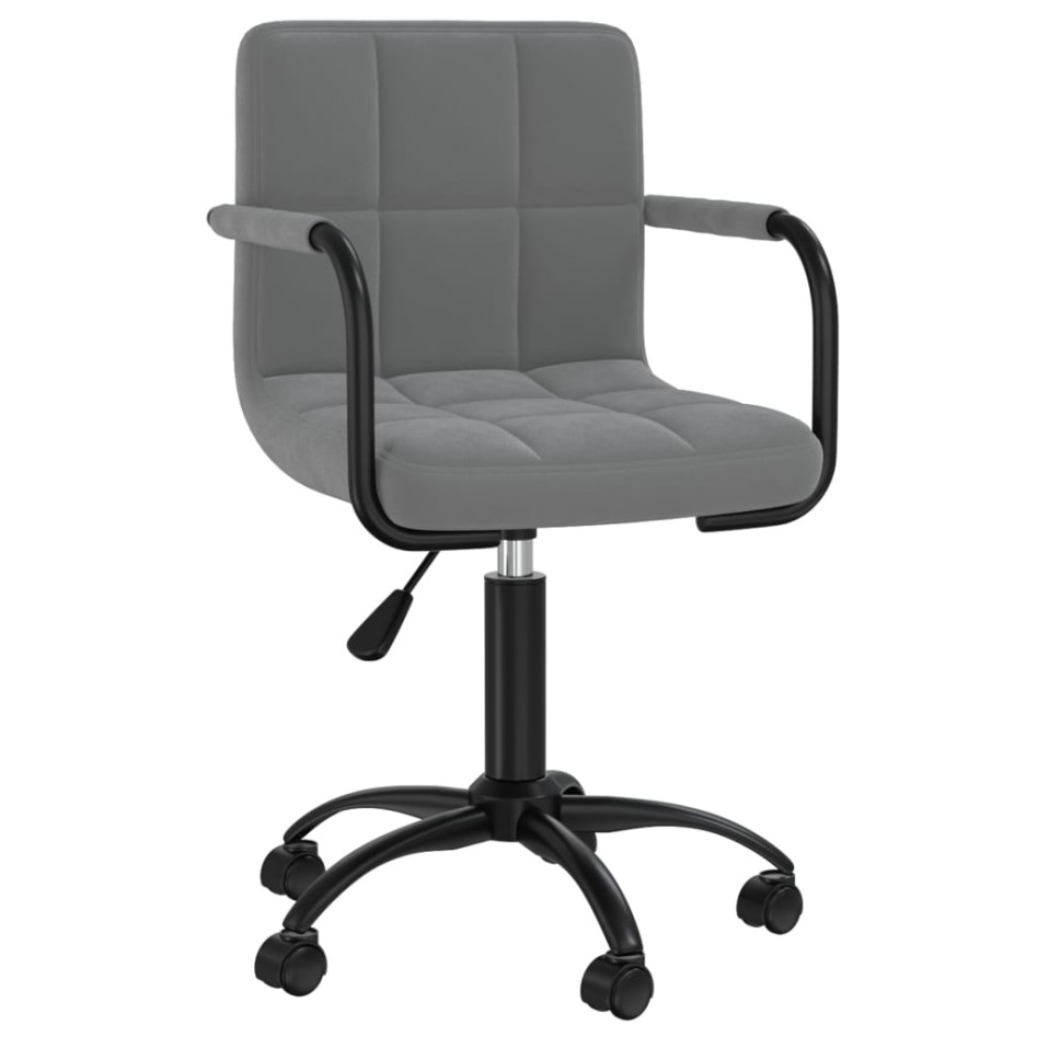 Silla de oficina giratoria de terciopelo gris