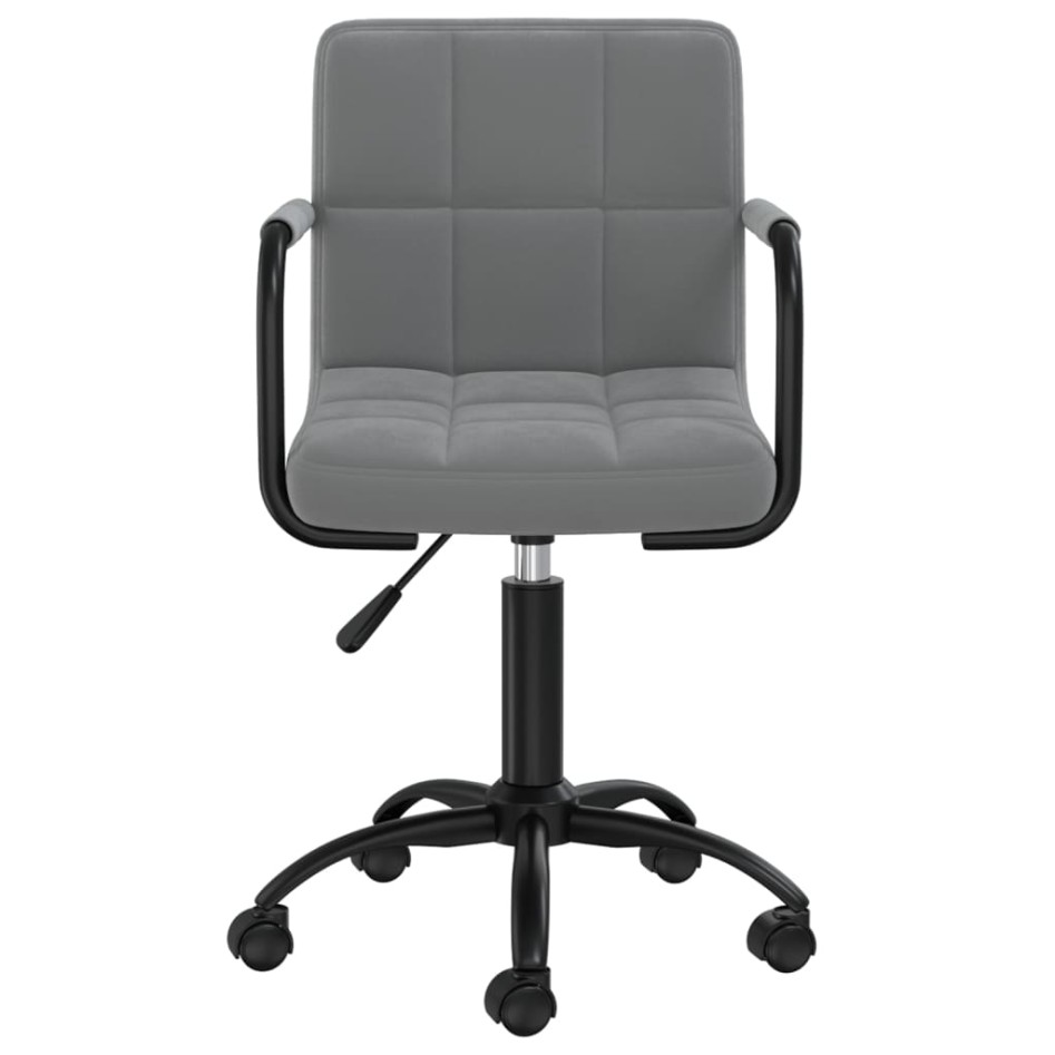 Silla de oficina giratoria de terciopelo gris
