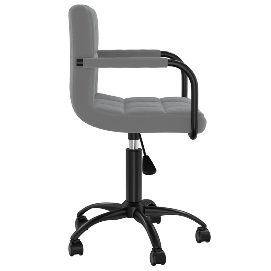 Silla de oficina giratoria de terciopelo gris