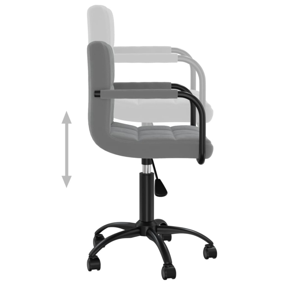 Silla de oficina giratoria de terciopelo gris