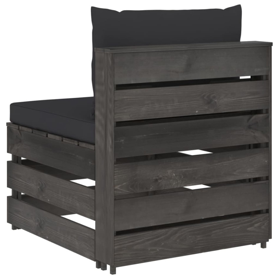 Sofá central seccional con cojines madera impregnada