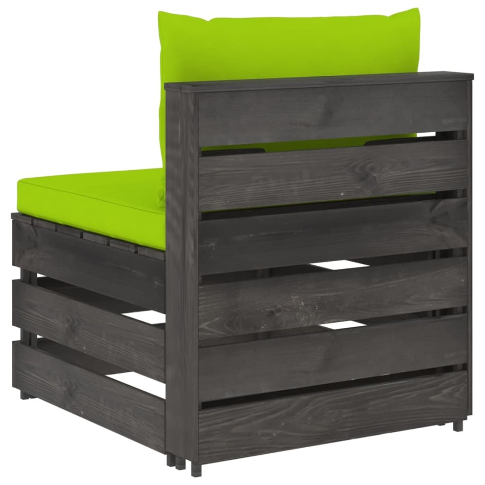 Sofá central seccional con cojines madera impregnada