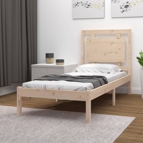Estructura de cama de madera maciza 100x200