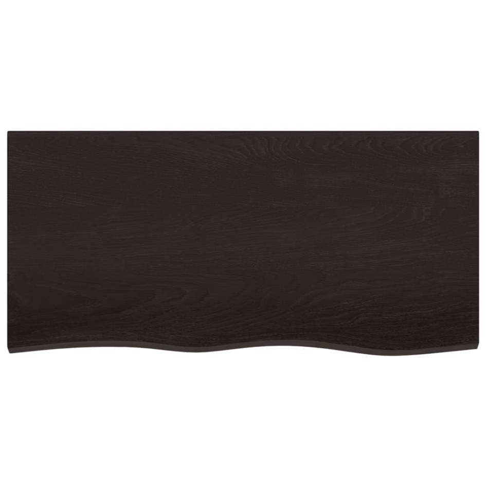 Tablero de mesa madera roble tratada marrón oscuro 100x50x2