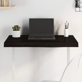 Tablero mesa madera roble tratada marrón oscuro 80x50x(2-6)