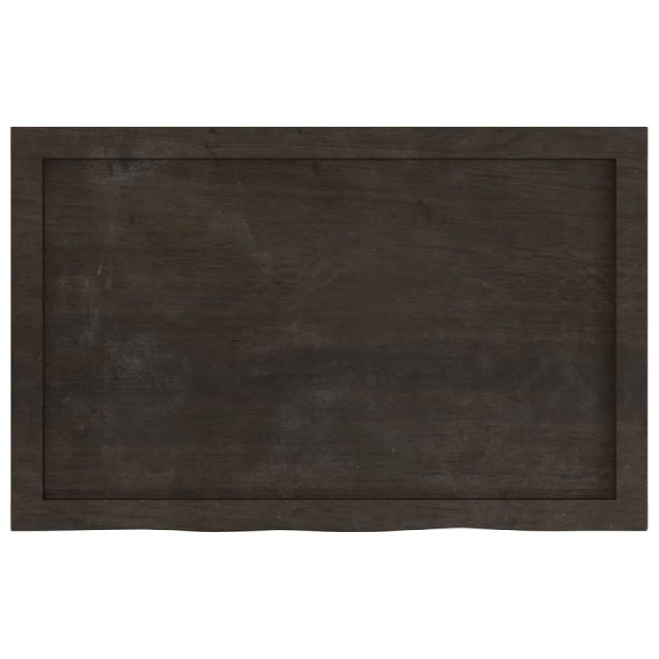 Tablero mesa madera roble tratada marrón oscuro 80x50x(2-6)