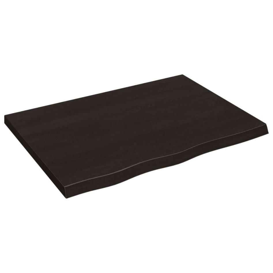 Tablero mesa madera roble tratada marrón oscuro 80x60x(2-4)