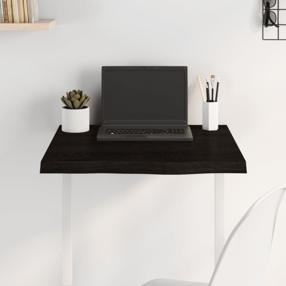 Tablero mesa madera roble tratada marrón oscuro 60x60x(2-4)