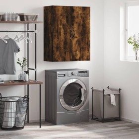 Armario de pared madera ingeniería roble ahumado 69,5x34x90