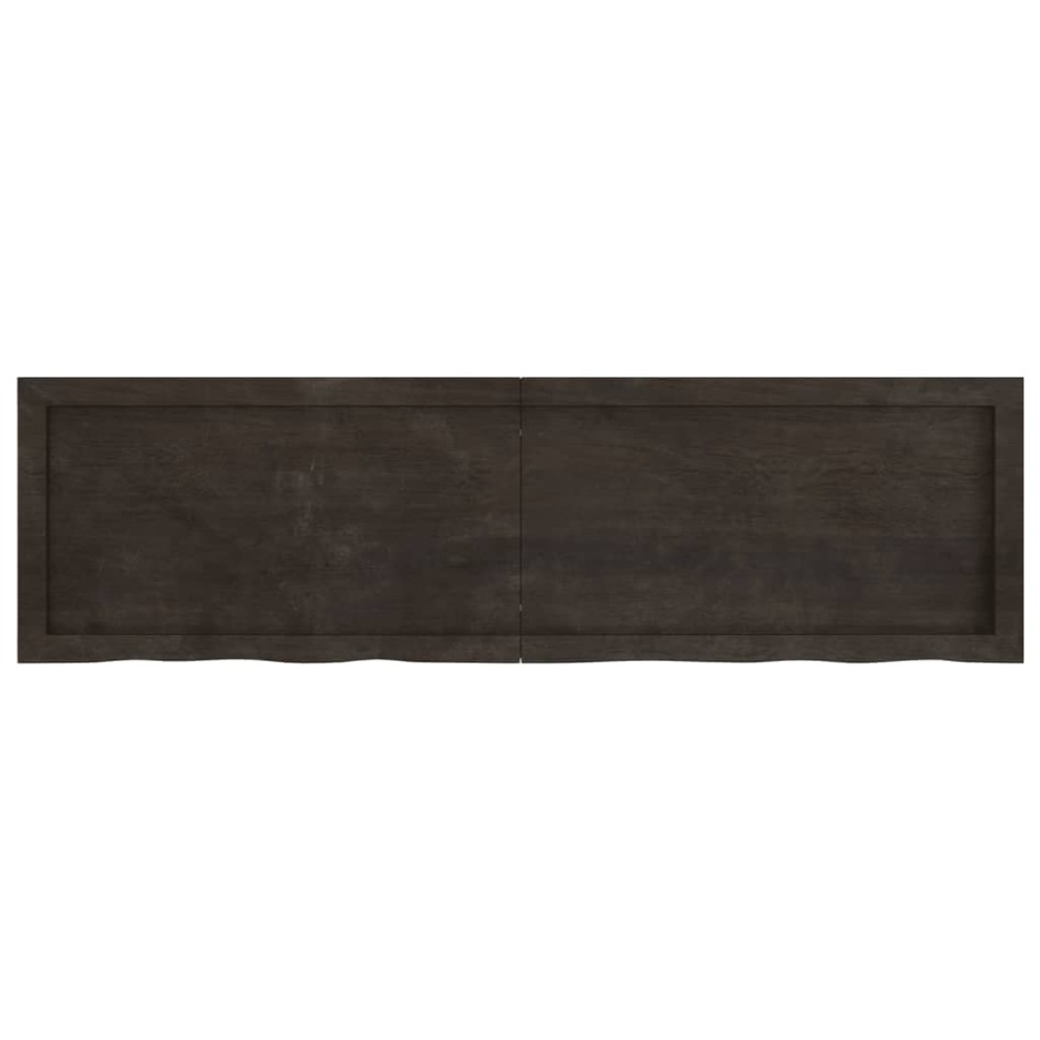 Encimera de baño madera tratada marrón oscuro 140x40x(2-4)