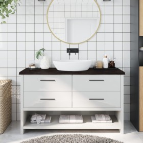 Encimera de baño madera tratada marrón oscuro 140x30x(2-4)