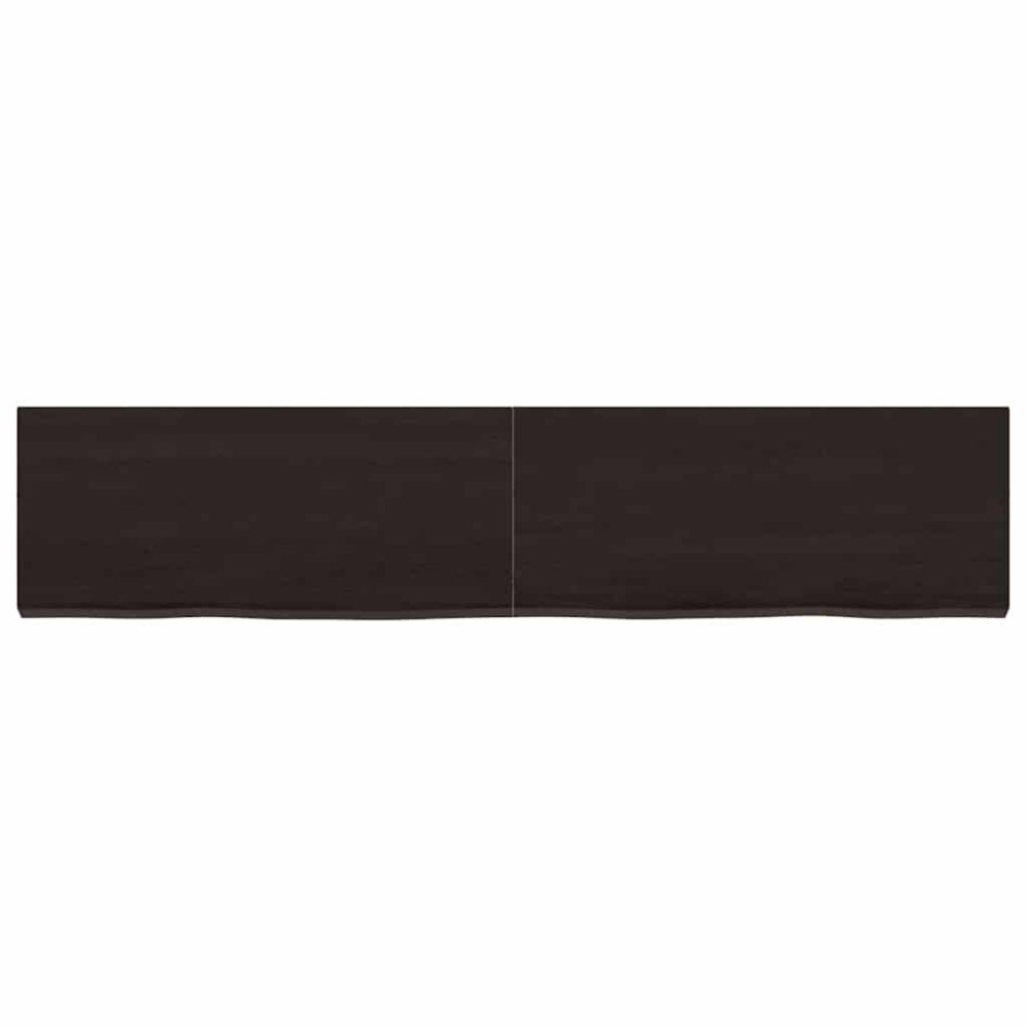 Encimera de baño madera tratada marrón oscuro 140x30x(2-4)