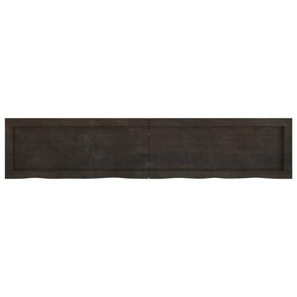 Encimera de baño madera tratada marrón oscuro 140x30x(2-4)