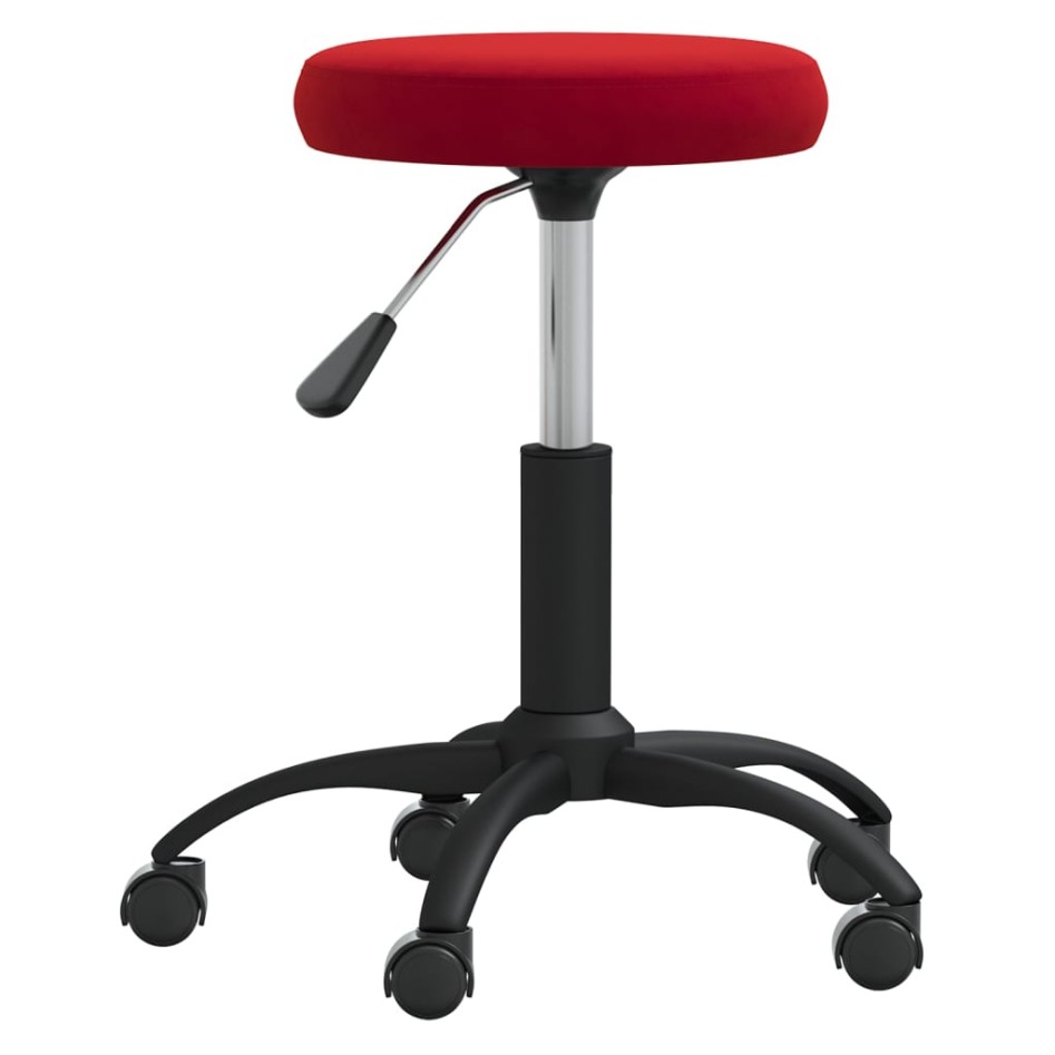 Silla de oficina giratoria de terciopelo rojo