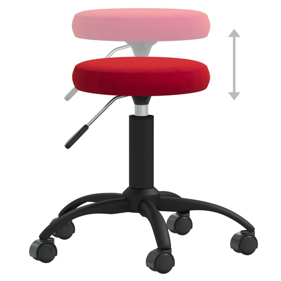 Silla de oficina giratoria de terciopelo rojo