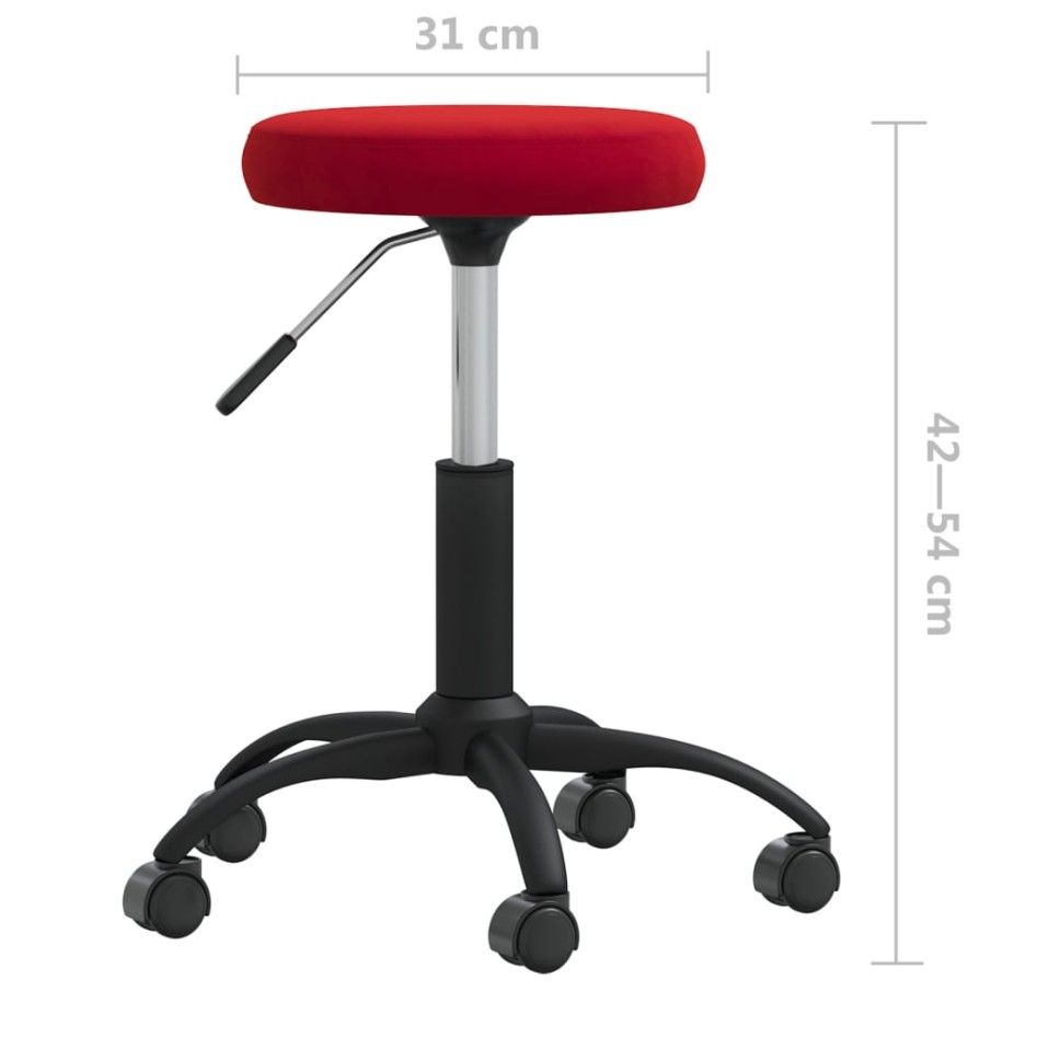 Silla de oficina giratoria de terciopelo rojo