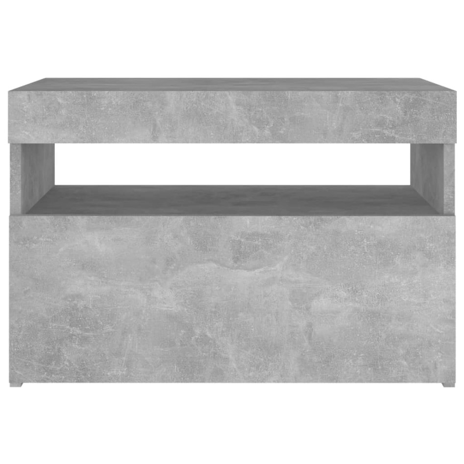 Mesitas de noche LED 2 uds contrachapada hormigón 60x35x40