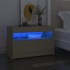 Mesitas de noche con LED 2 uds contrachapada Sonoma 60x35x40