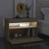 Mesitas de noche con LED 2 uds contrachapada Sonoma 60x35x40