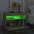 Mesitas de noche con LED 2 uds contrachapada Sonoma 60x35x40
