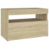 Mesitas de noche con LED 2 uds contrachapada Sonoma 60x35x40