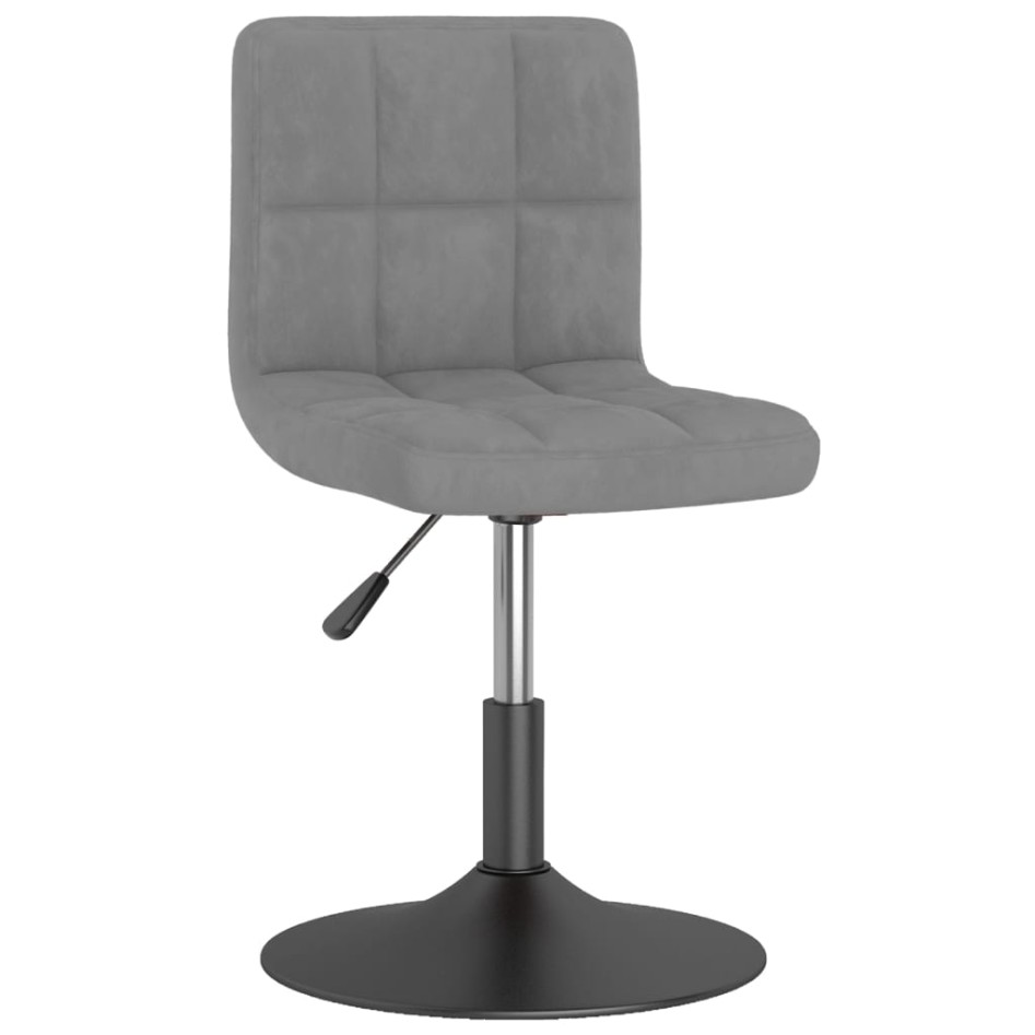 Silla de comedor giratoria de terciopelo gris