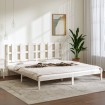 Estructura de cama madera maciza de pino blanco 200x200 cm