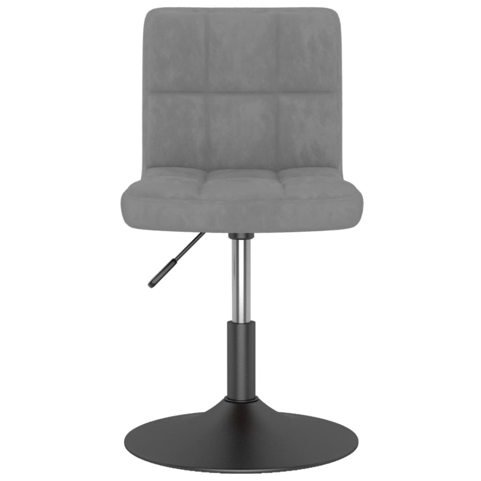 Silla de comedor giratoria de terciopelo gris
