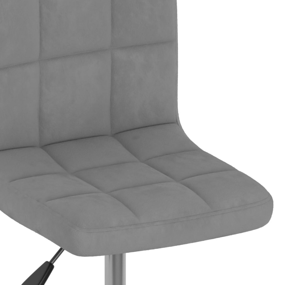 Silla de comedor giratoria de terciopelo gris