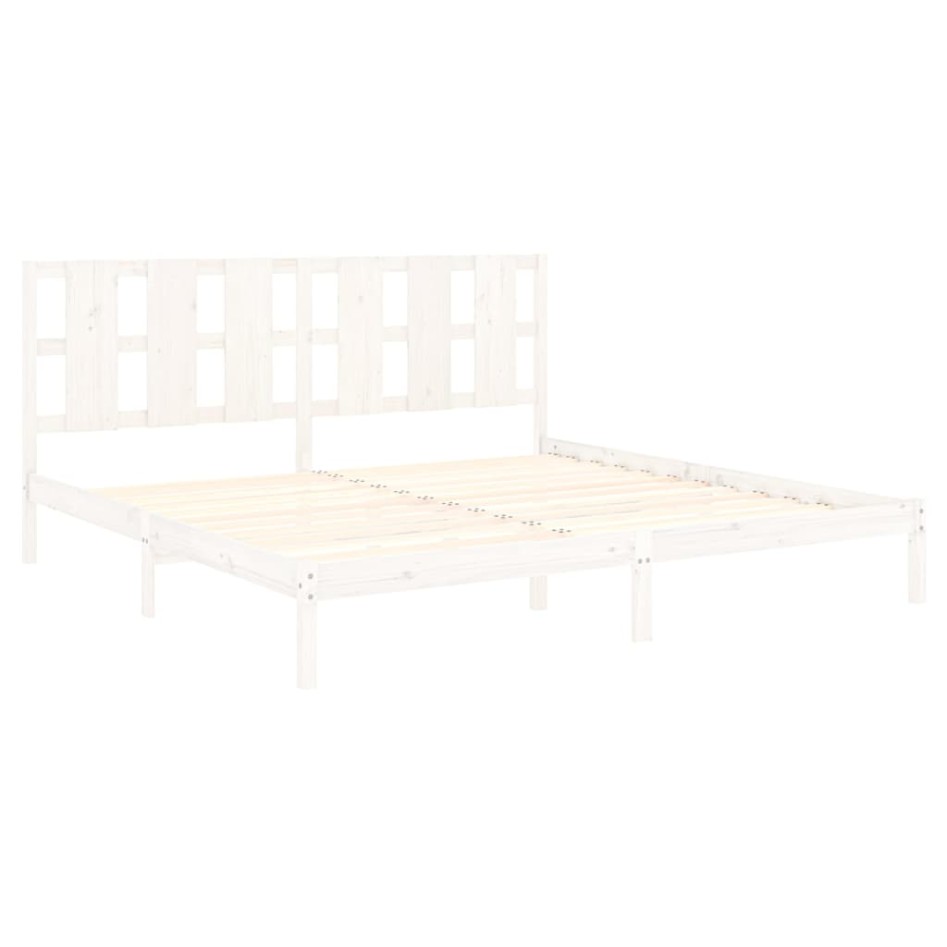 Estructura de cama madera maciza de pino blanco 200x200