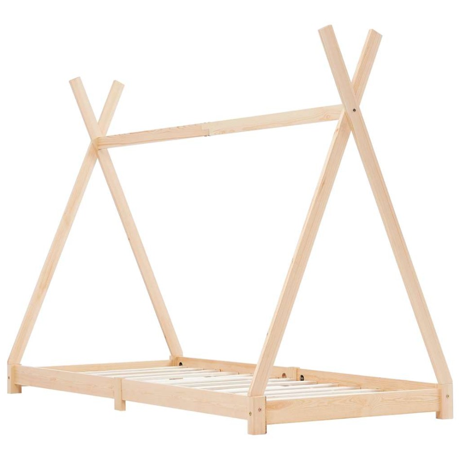 Estructura de cama infantil de madera maciza de pino 70x140