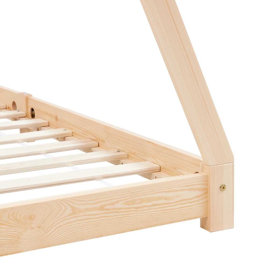 Estructura de cama infantil de madera maciza de pino 70x140