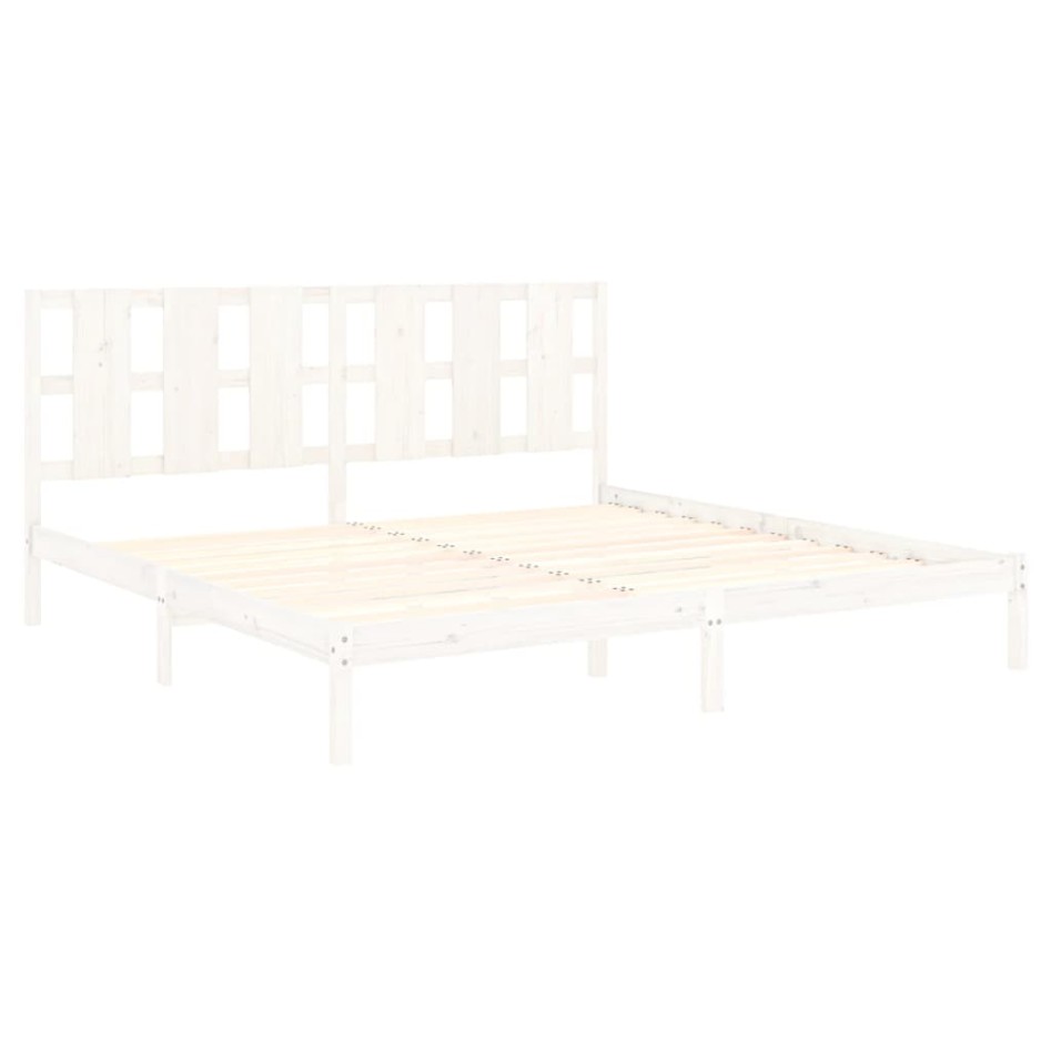 Estructura de cama madera maciza blanco Supe King 180x200