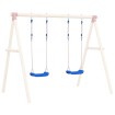 Columpios con cuerdas 2 unidades polietileno azul 37x15 cm