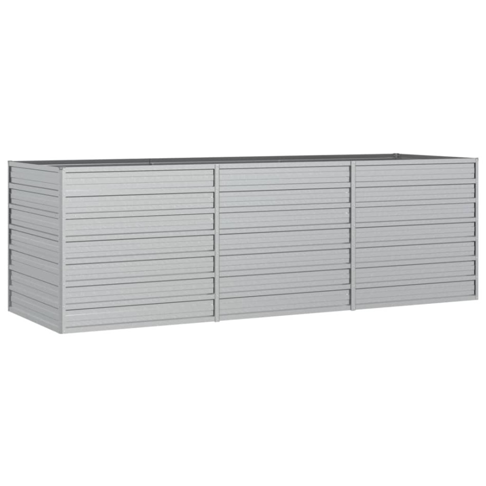 Arriate de acero galvanizado plateado 240x80x77