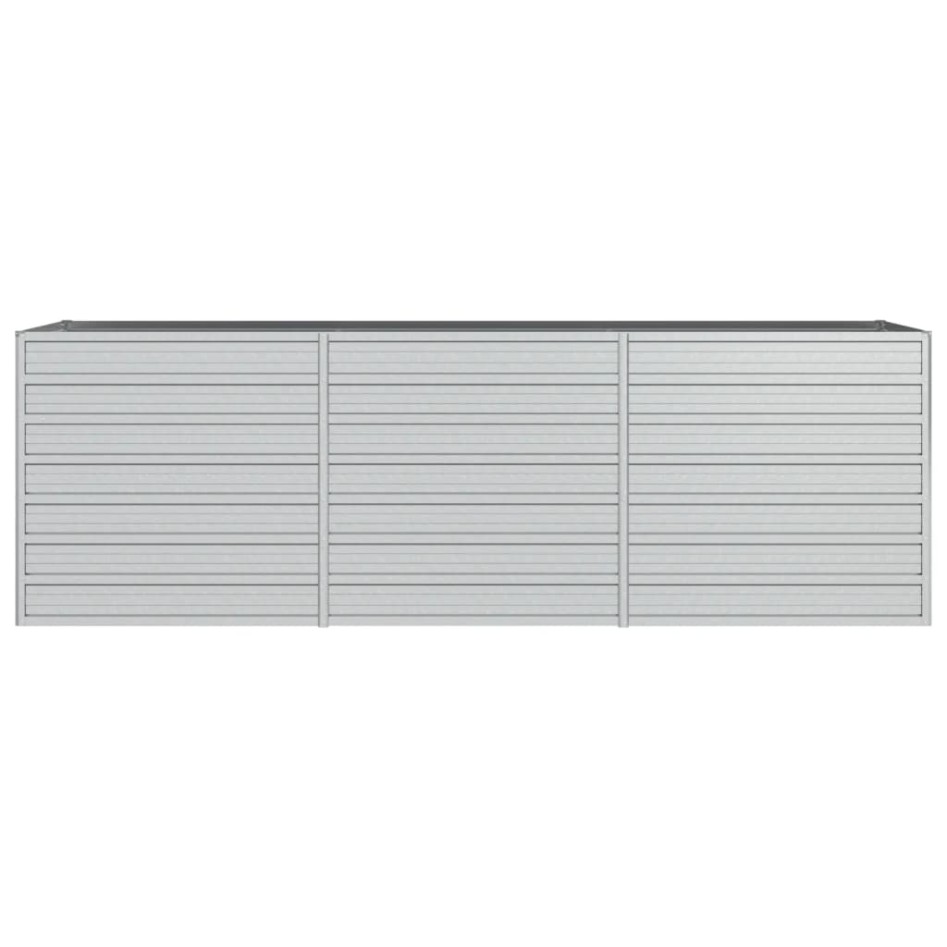 Arriate de acero galvanizado plateado 240x80x77