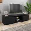 Mueble de TV madera contrachapada negro 140x40x35,5 cm