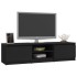Mueble de TV madera contrachapada negro 140x40x35,5